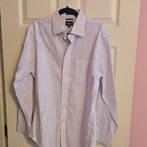 Neiman Marcus Light Purple Checkered Shirt